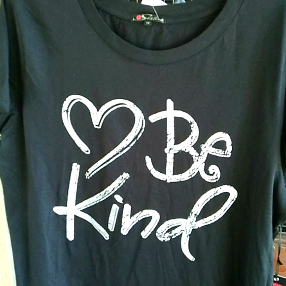 Tops - Nwt "Be Kind " Black Tshirt (1X)
